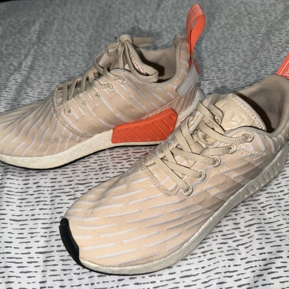 Adidas NMD R1 Tan with Orange Highlights - Picture 1 of 5